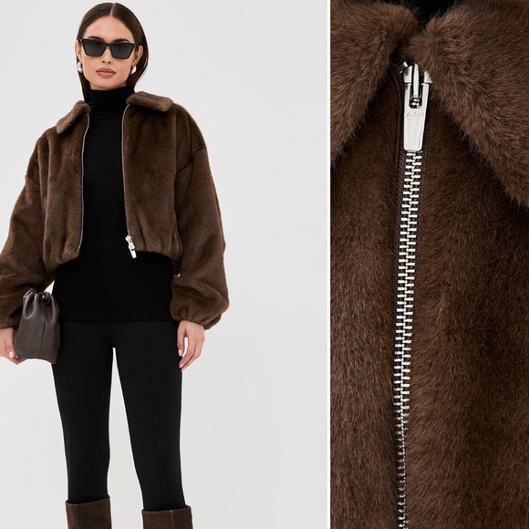 A.L.C. Faux Fur Cropped Esme Jacket - XS NWT Sold Out - Picture 6 of 6